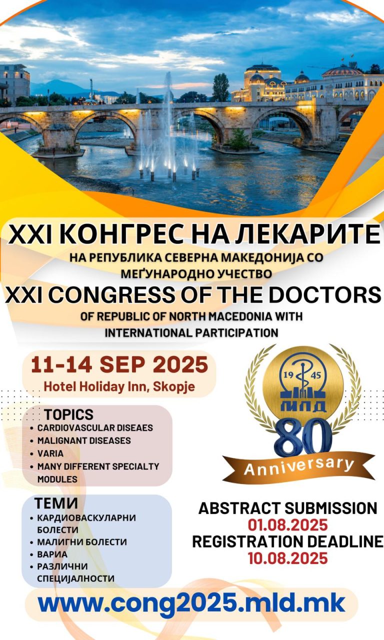 11-14.09.2025 – XXI Congress of the Doctors of the Republic of North Macedonia